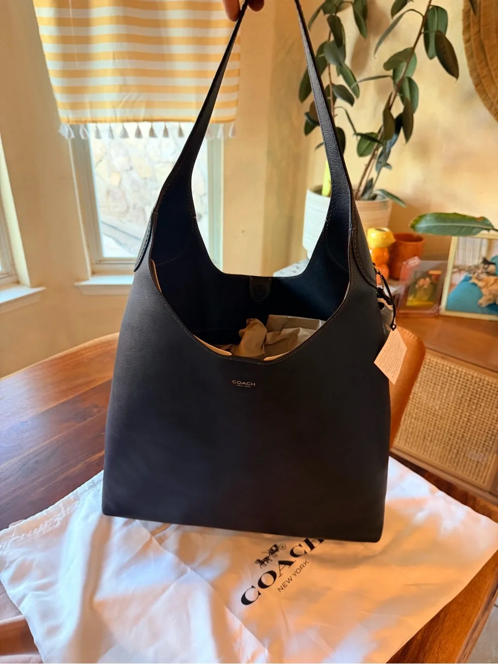 COACH Black Leather Shoulder Bag Brooklyn 39